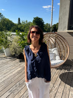 Débardeur Soleil Broche Bleu Marine