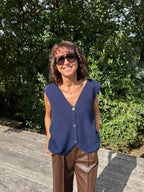 Pull Sans Manche Victoria Bleu Marine