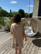 Débardeur Plissé Beige