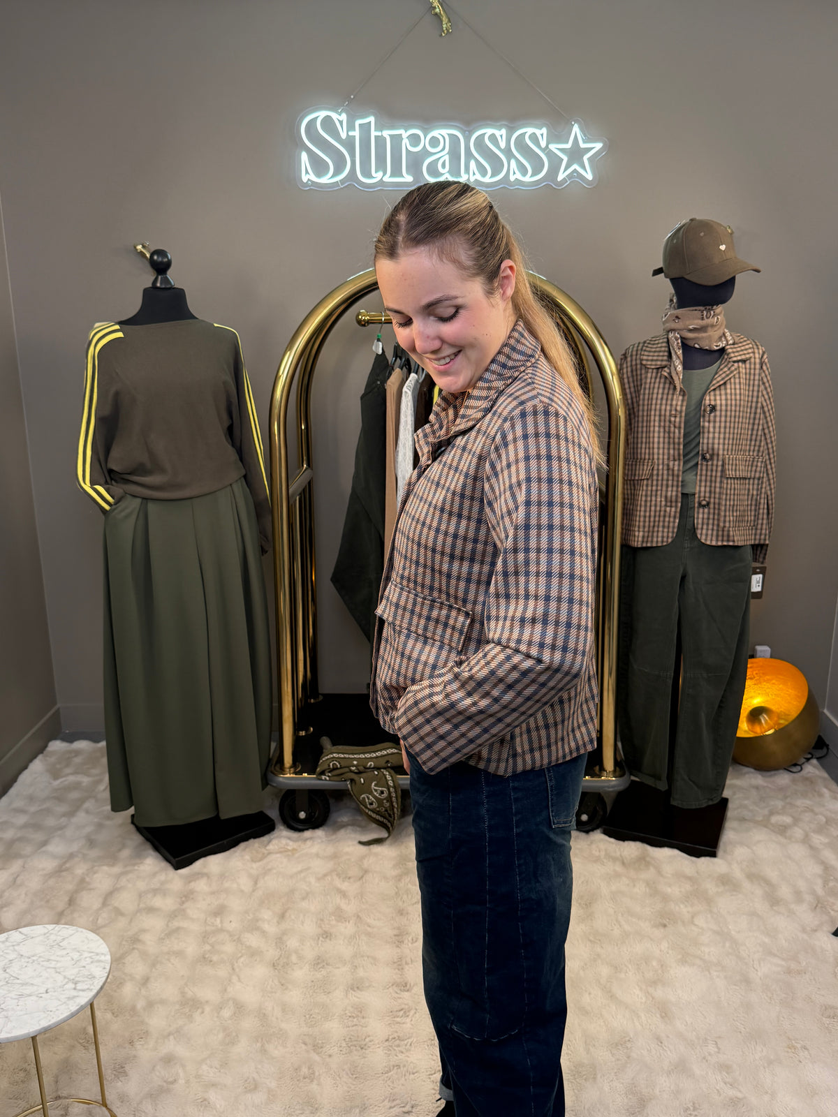 Veste écossaise marine