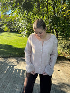 Gilet poignet fourrure beige