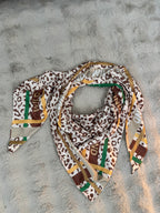 Foulard Wild Mind Camel et Vert