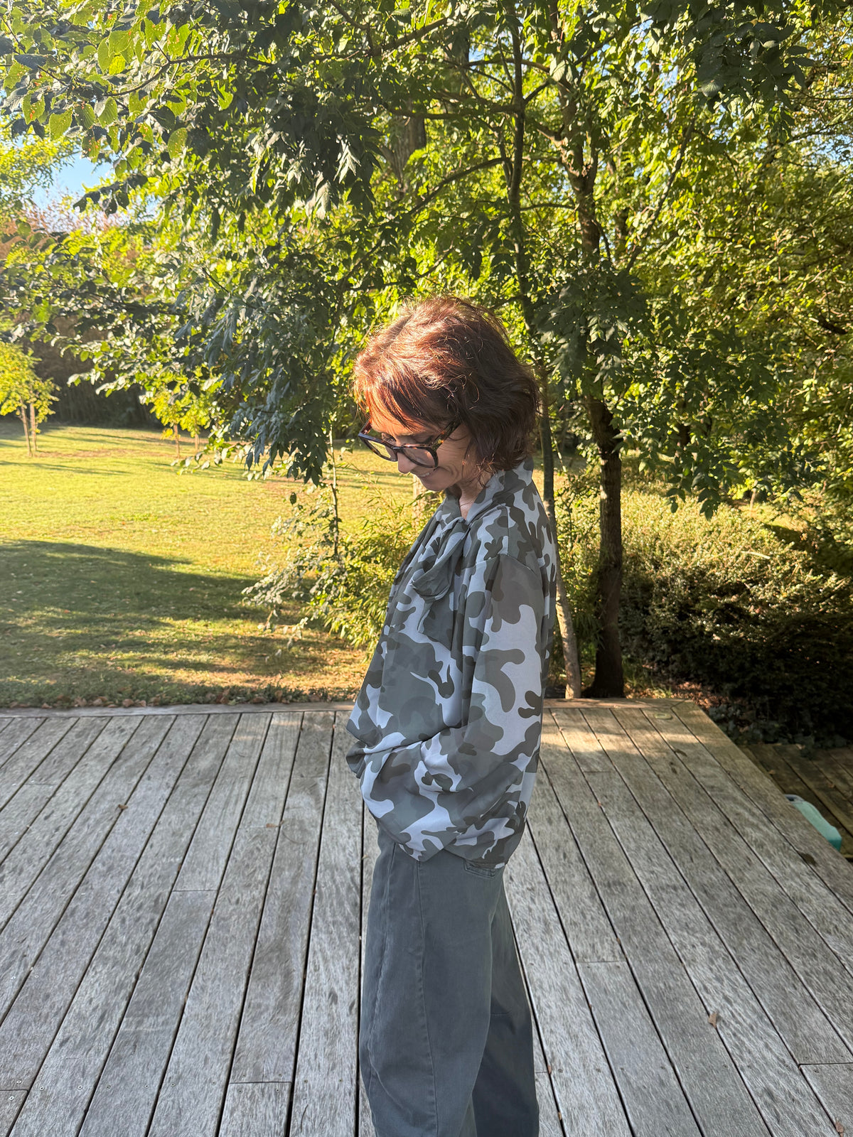 Blouse noeud camouflage