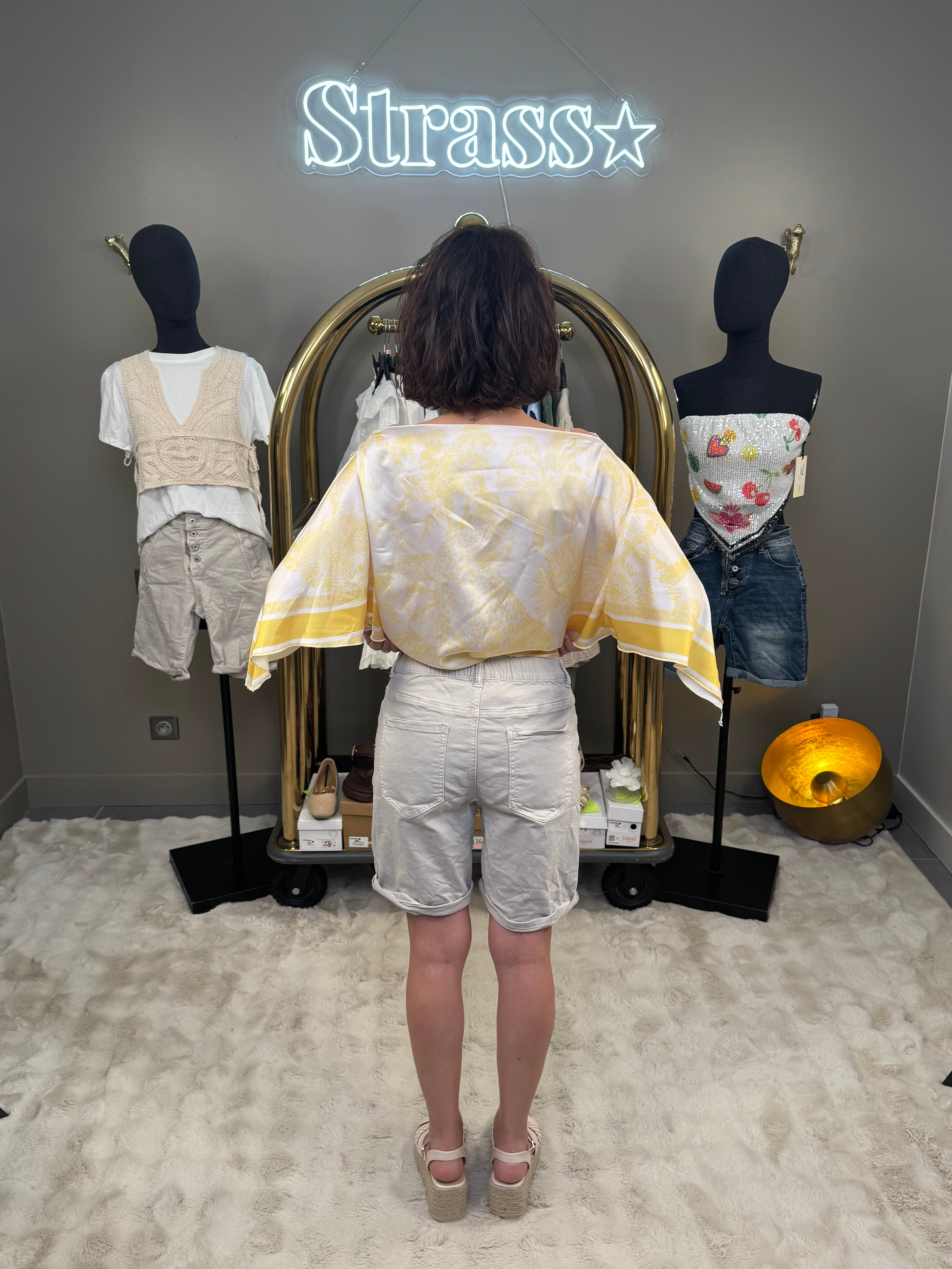 Short Tom Élastique Beige