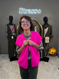 Gilet Mohair Sans Manche Rose Fluo