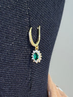 Boucles D’oreilles Ovale pampille Verte