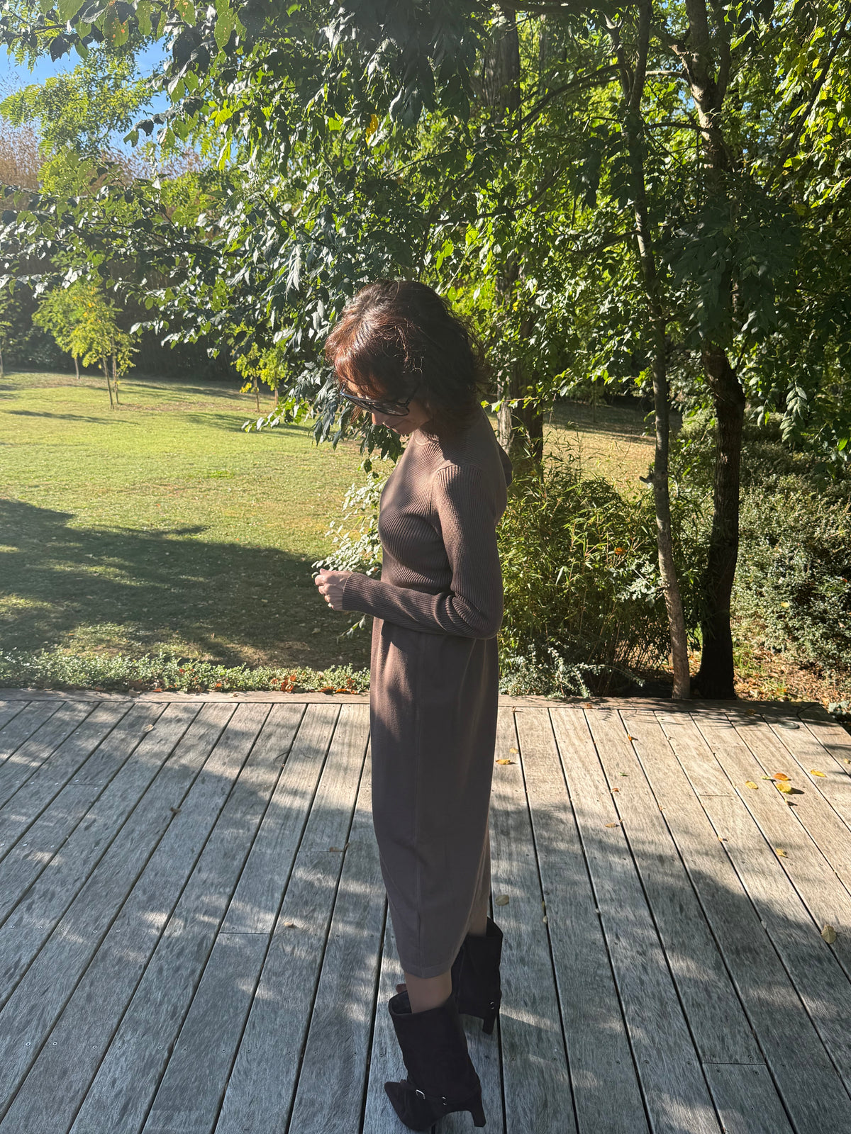 Robe pull Pénélope taupe