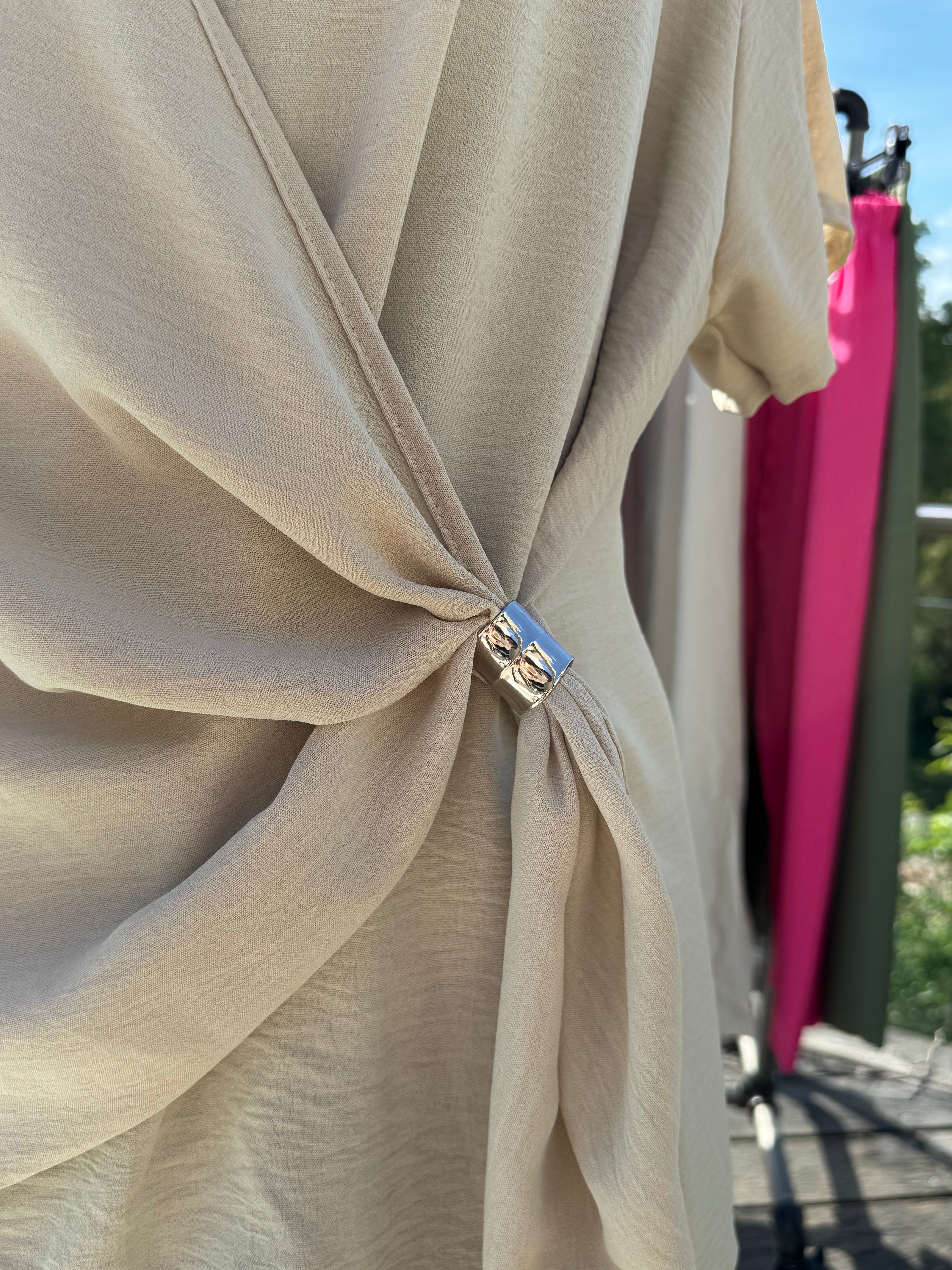 Blouse Drapée beige ￼