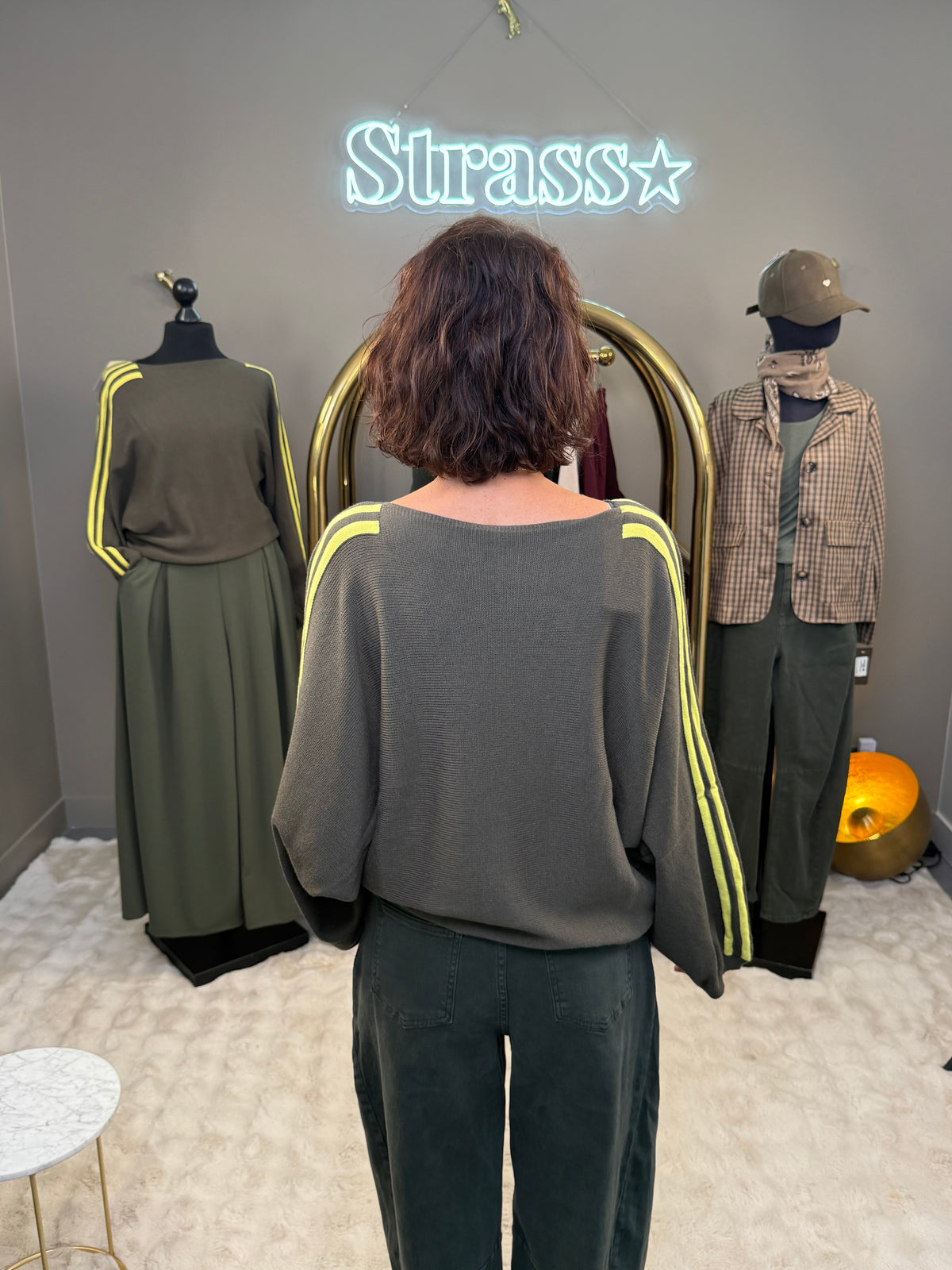 Pull Natacha kaki et jaune