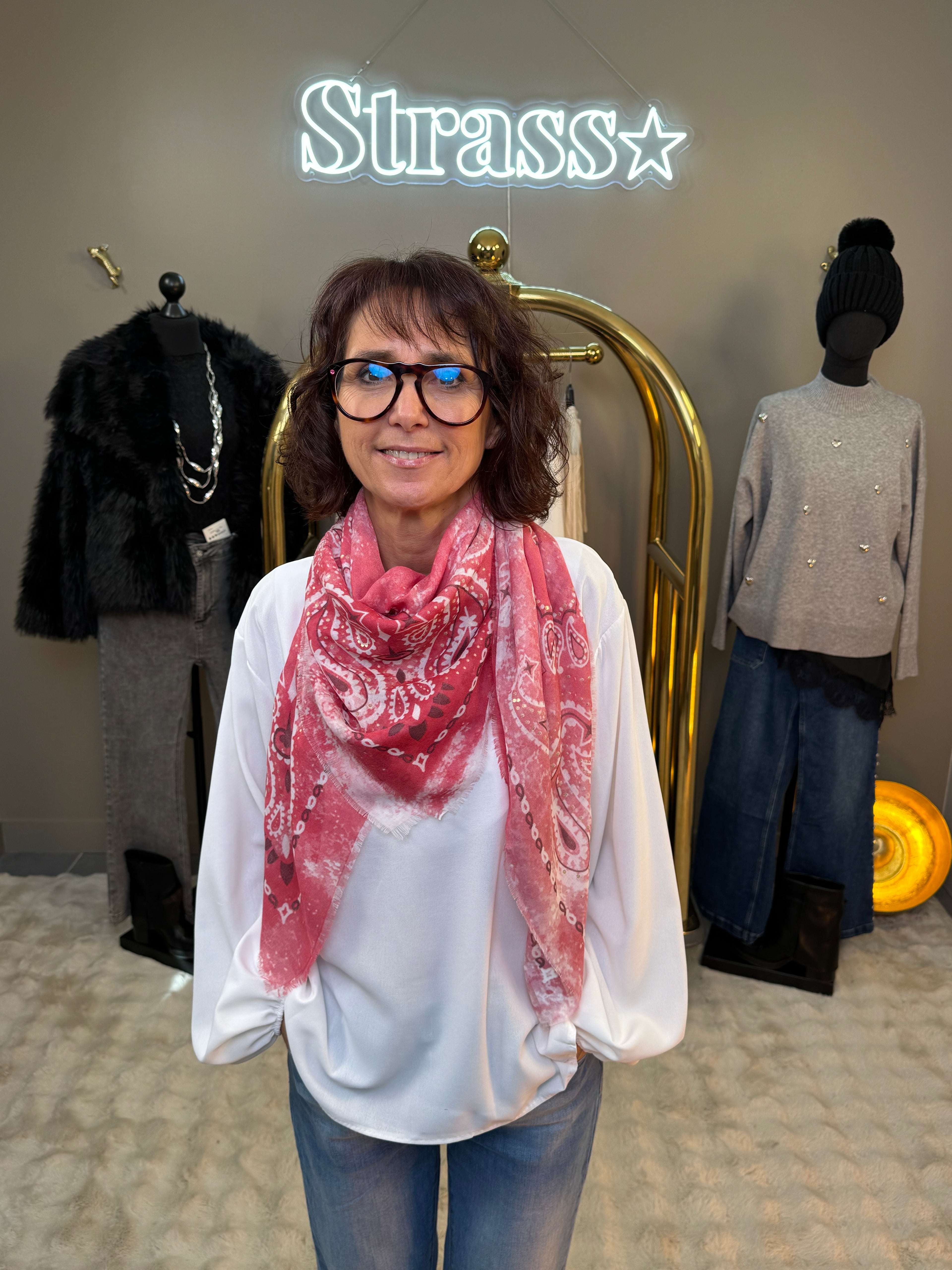 Écharpe Bandana d’été Rose vif