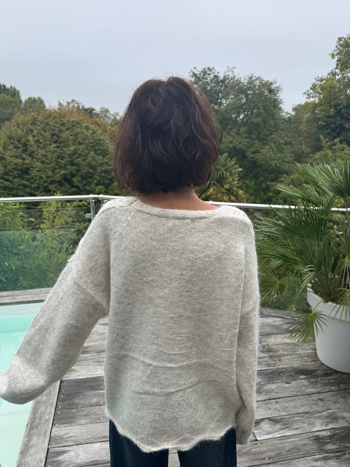 Gilet broche fleur