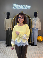 Sweat Dentelle jaune