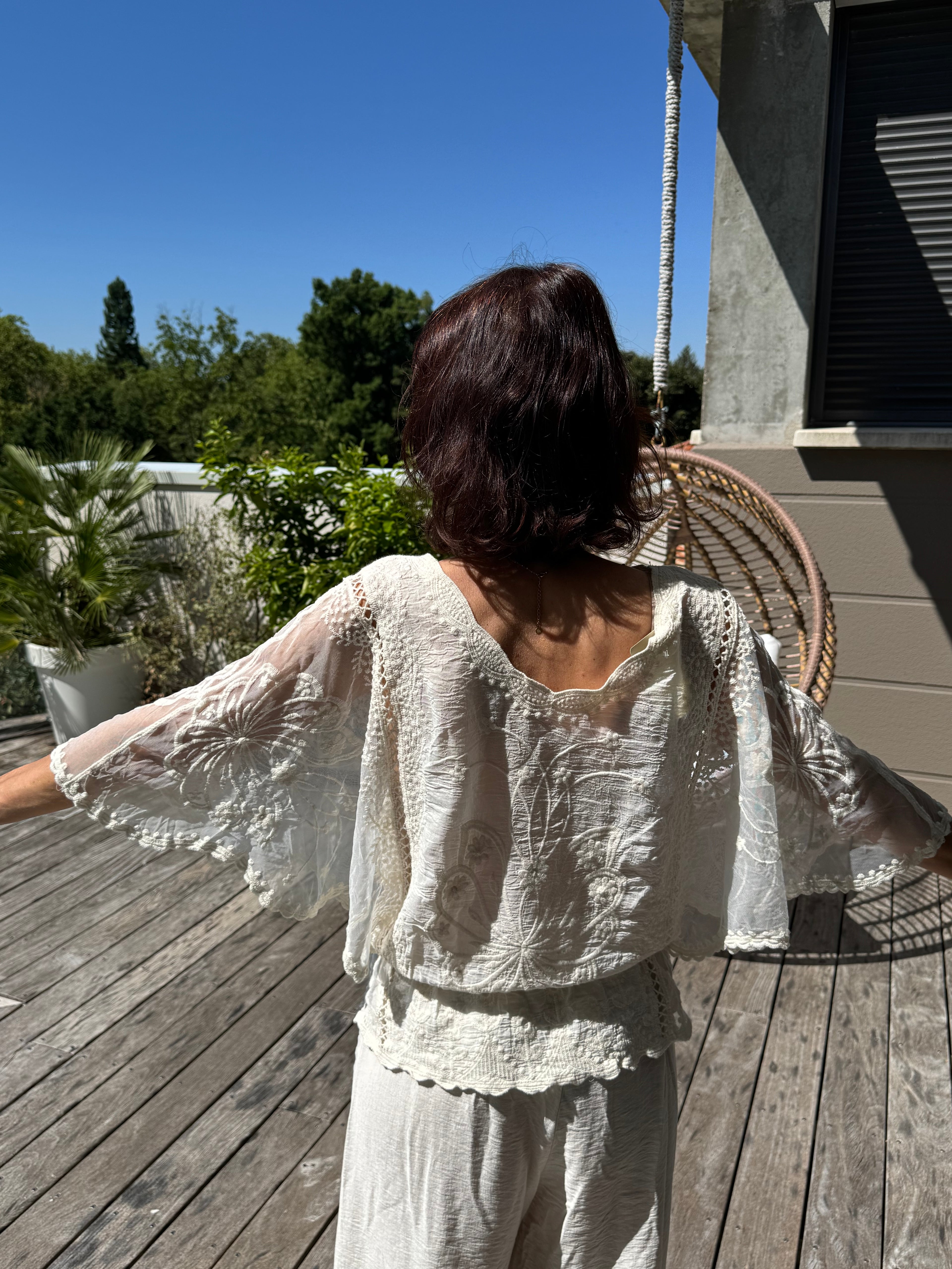 Blouse Papillon Beige