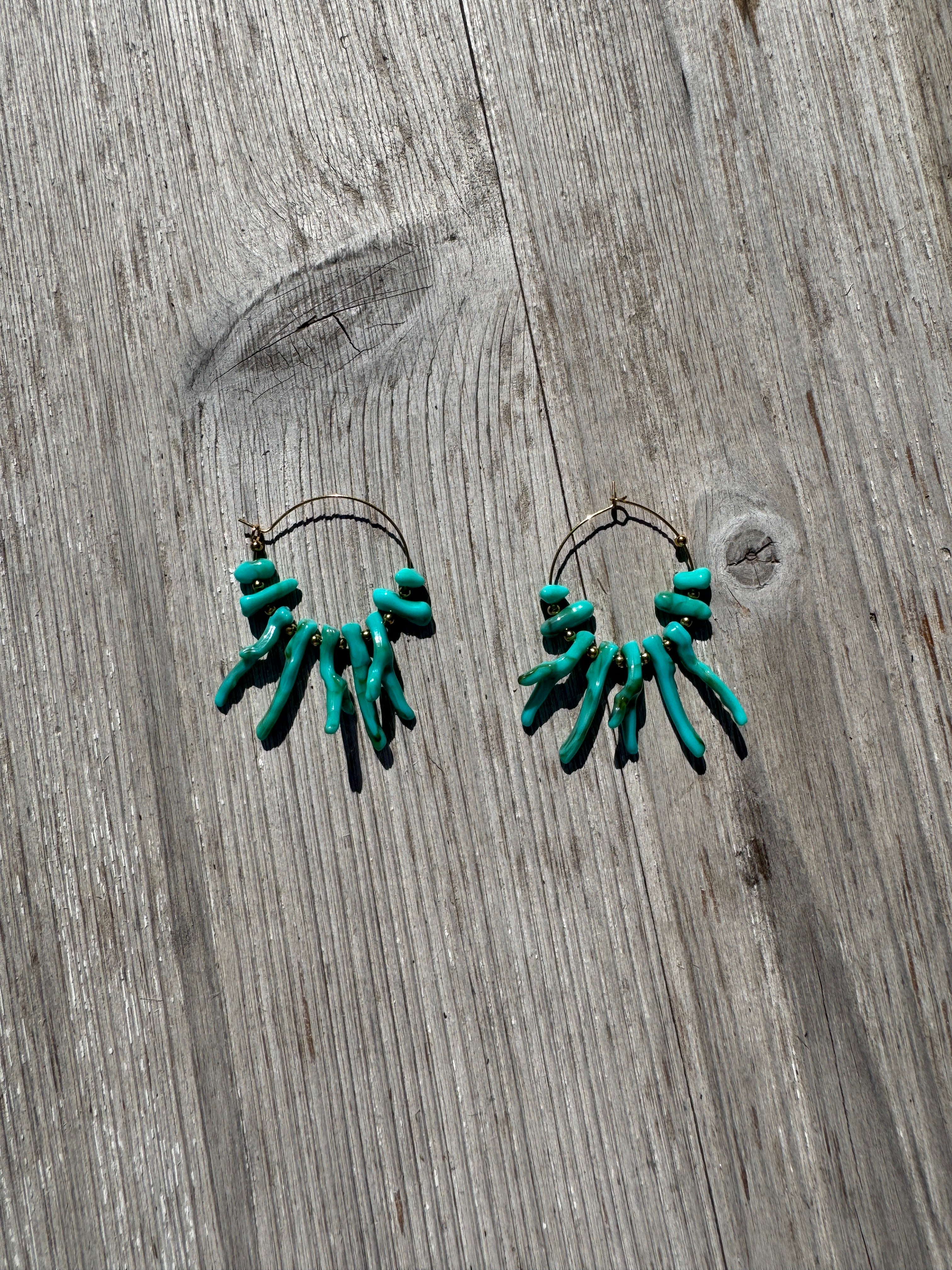Boucle d’oreille Corail Turquoise