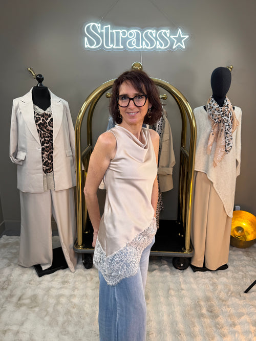 Top Dentelle Benitier Beige