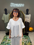 T Shirt Manches Ballon Blanc
