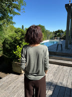 Pull + écharpe Léo kaki