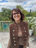 Gilet moumoute Brandebourg Choco