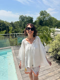 Blouse Méditerranée Blanche