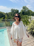 Blouse Méditerranée Blanche