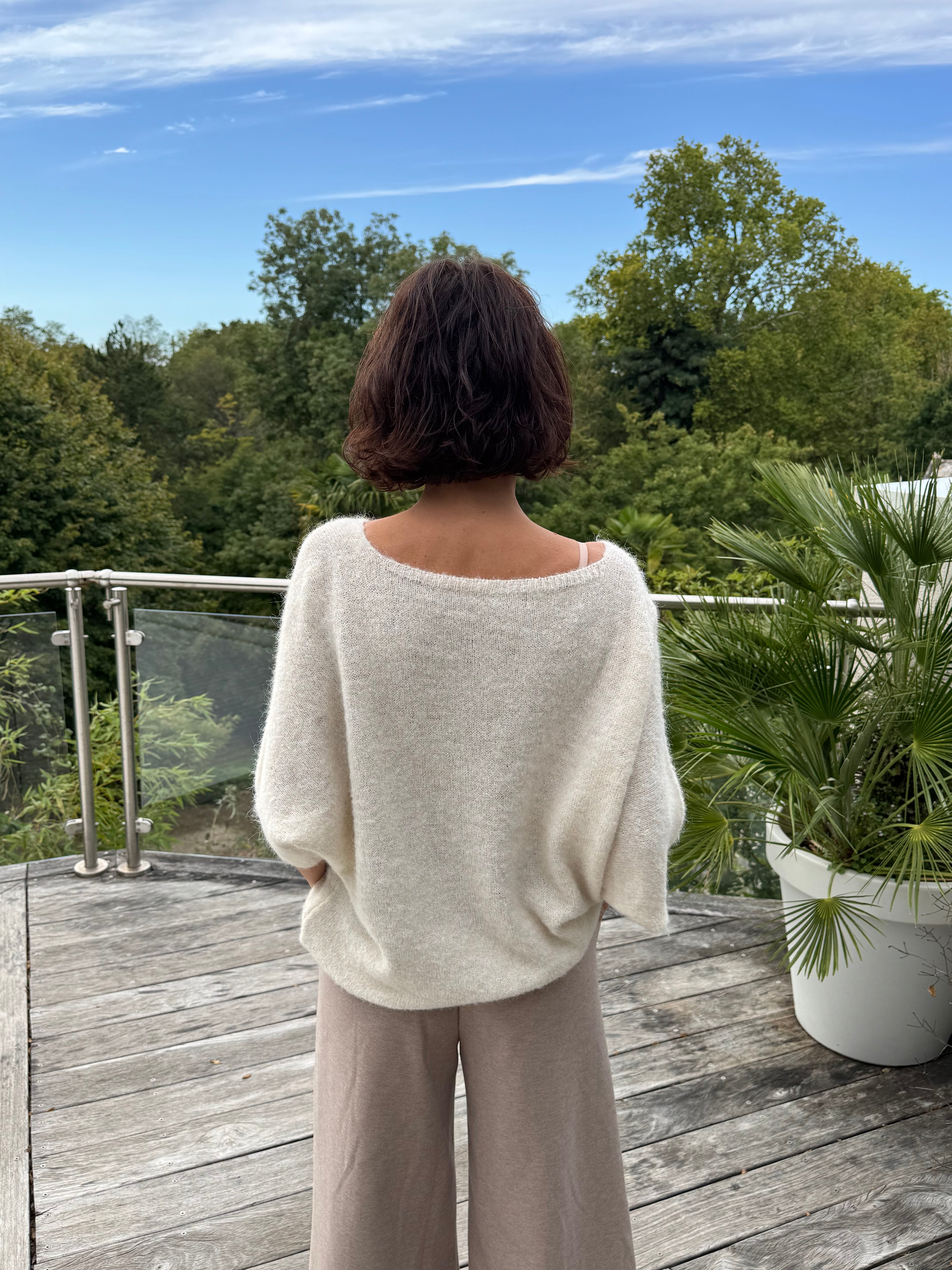 Pull Cœur Écru et Choco