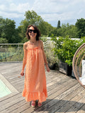 Robe canicule longue Vichy Orange