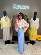 Pantalon Fleur Bleu Ciel