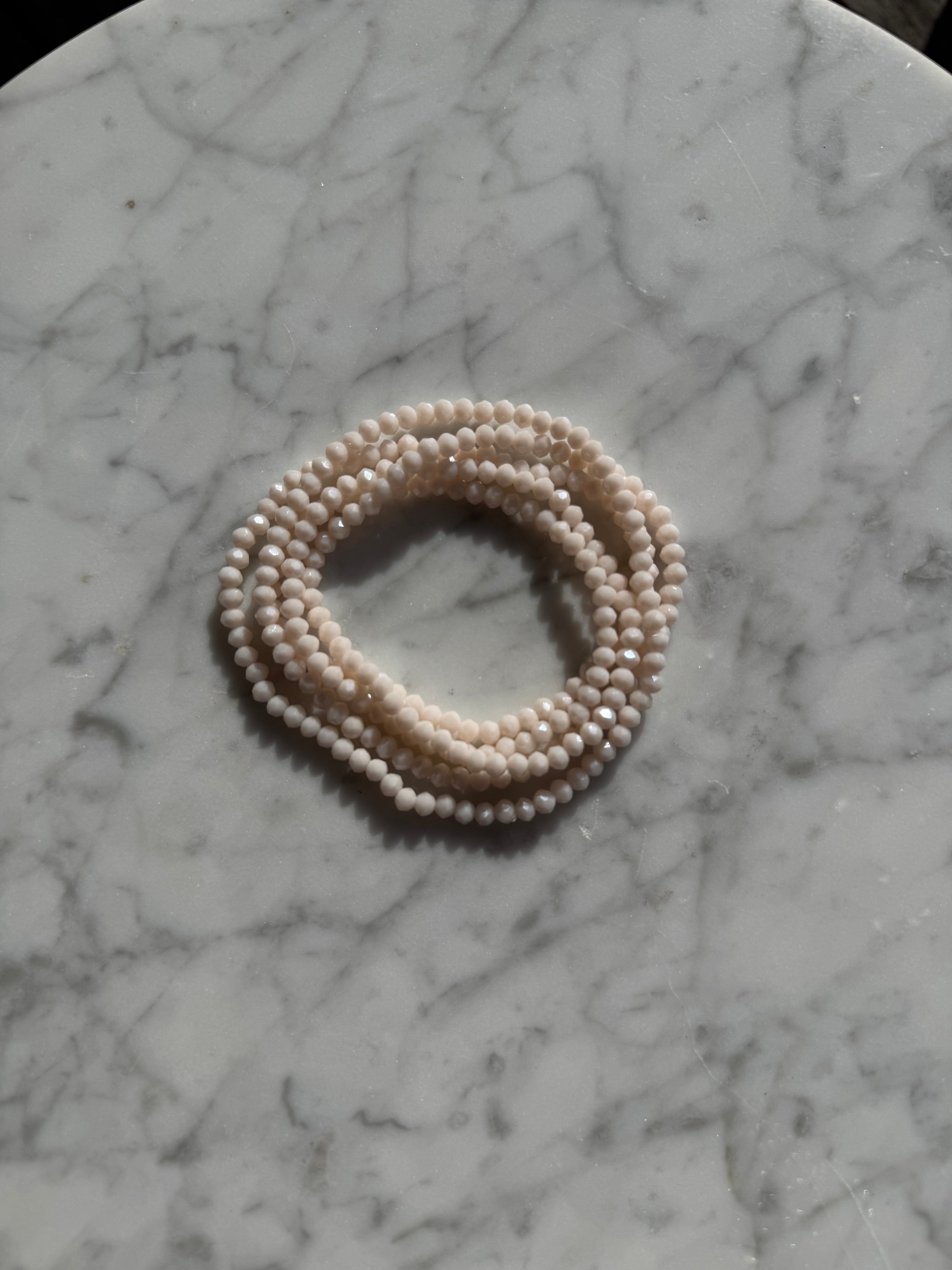 Bracelet - Collier cristal Beige Rosé