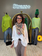 Écharpe Love Is Love Beige et Fuchsia