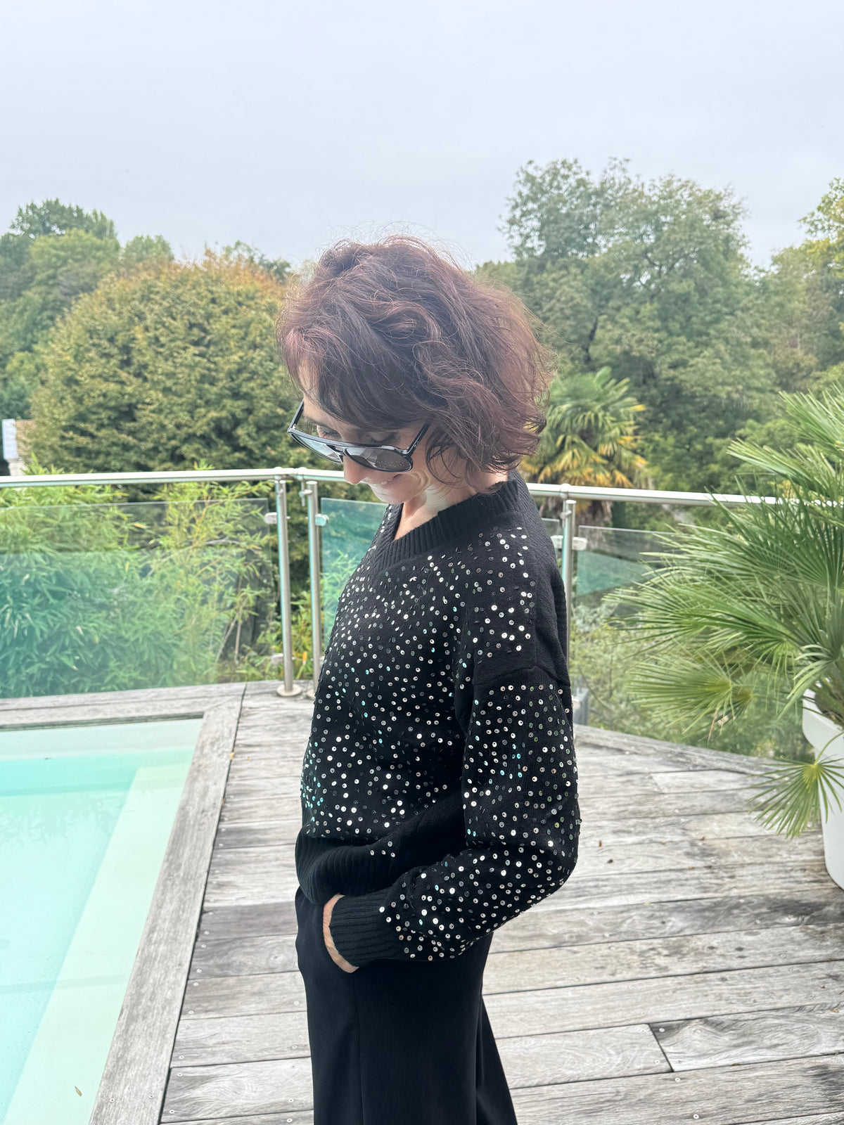 Pull Paillettes noir