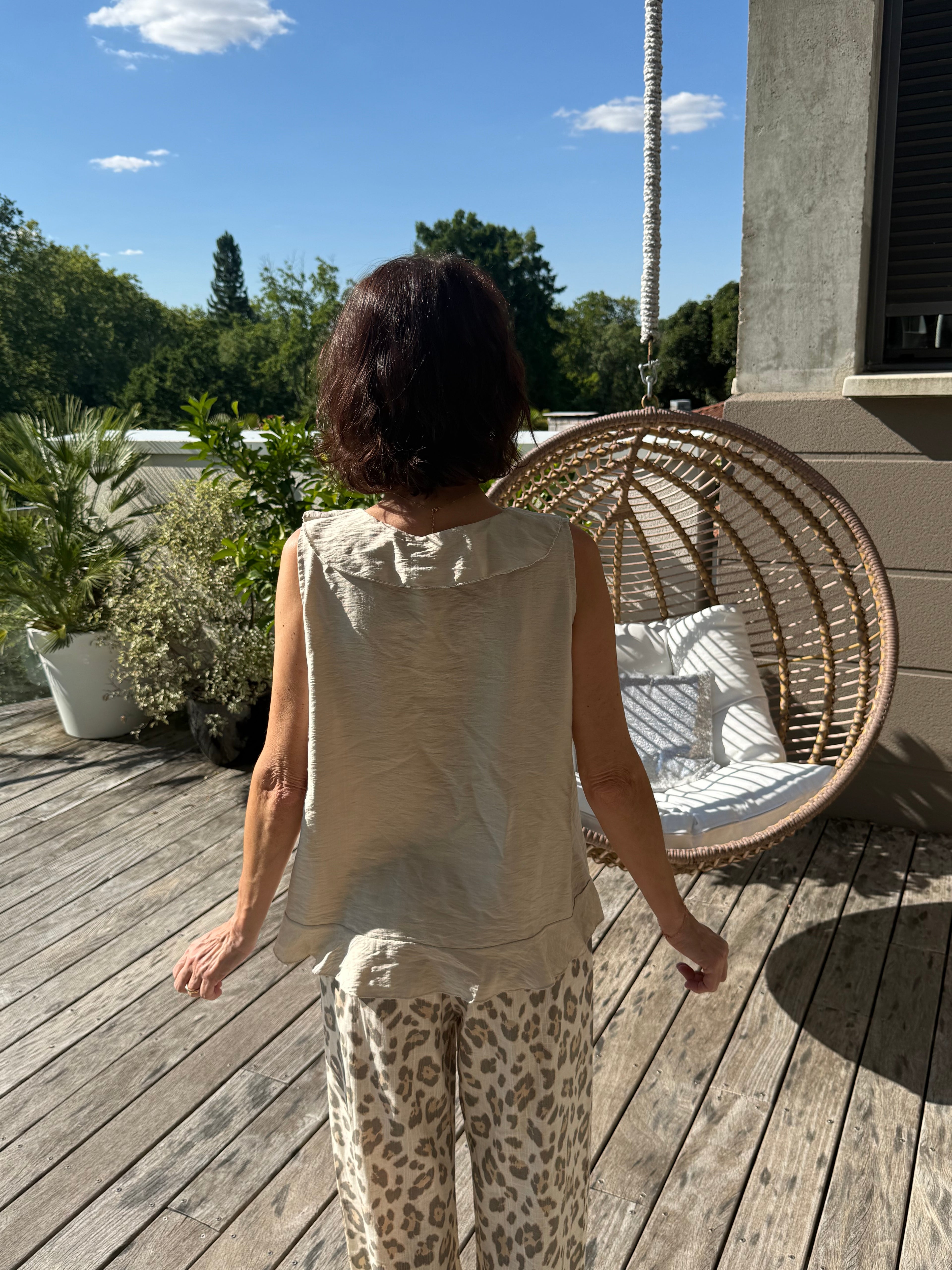 Débardeur Soleil Broche Beige