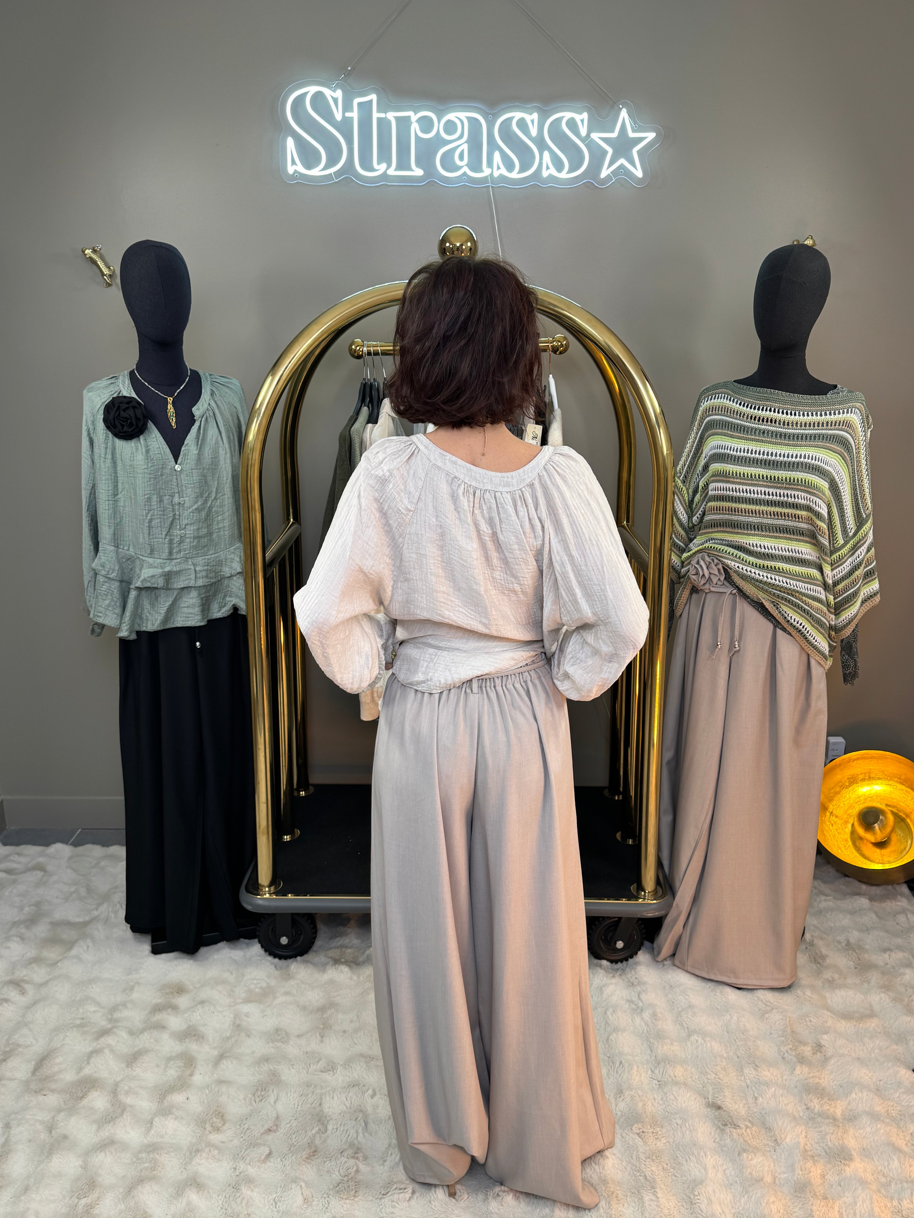 Pantalon Fleur Taupe