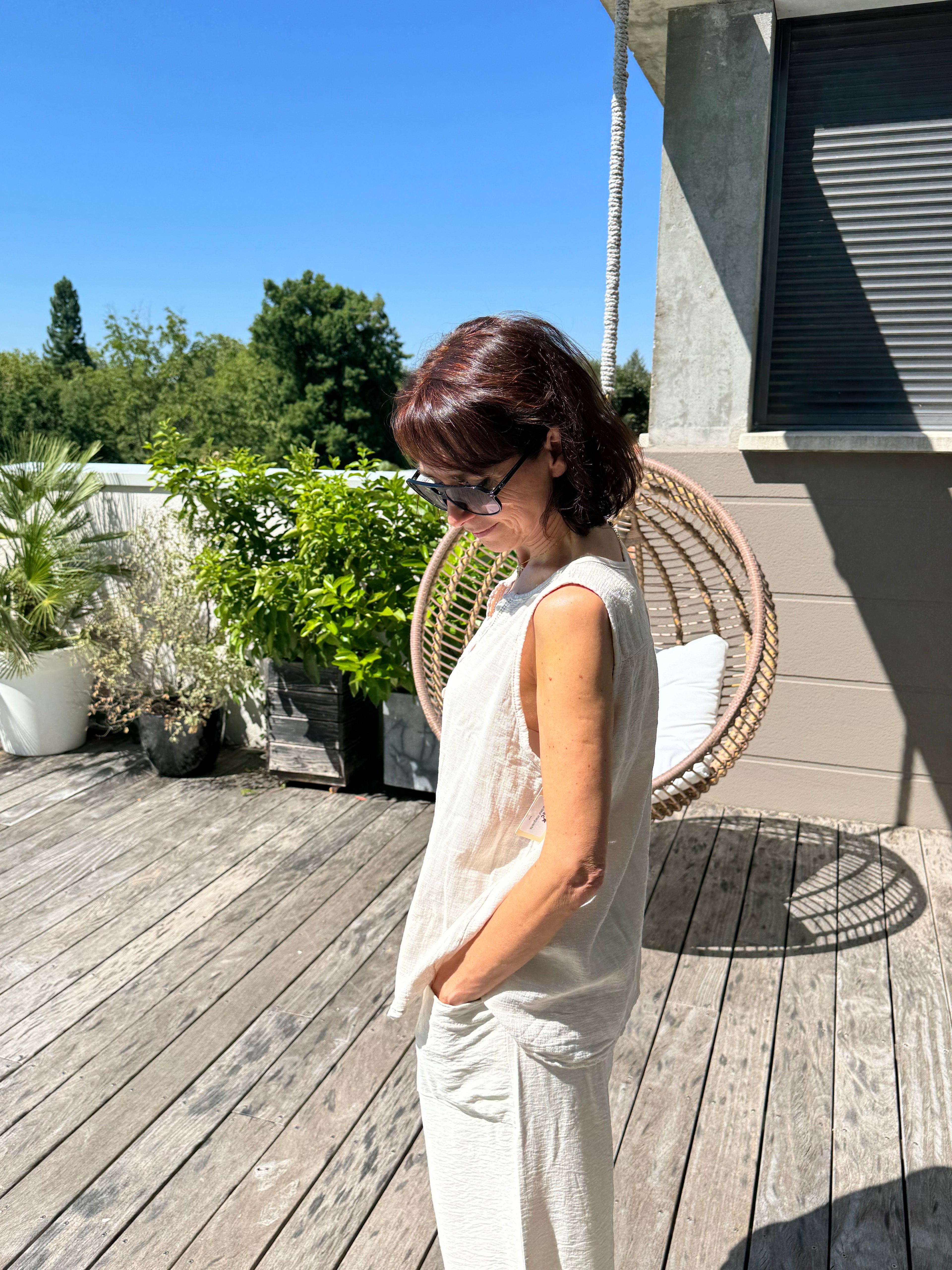 Débardeur Marguerite Beige