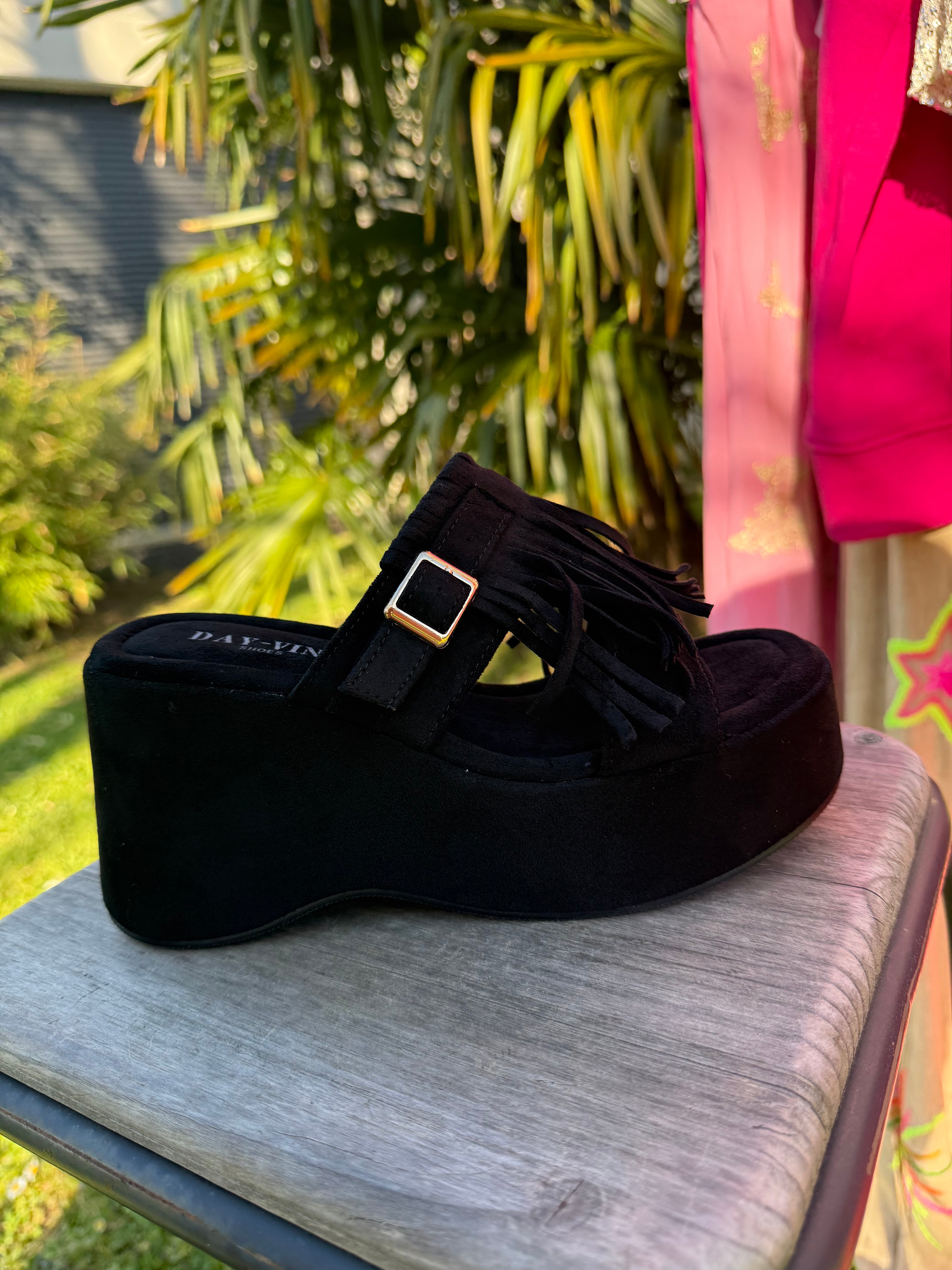 Sabot Mocassin Compensé Noir