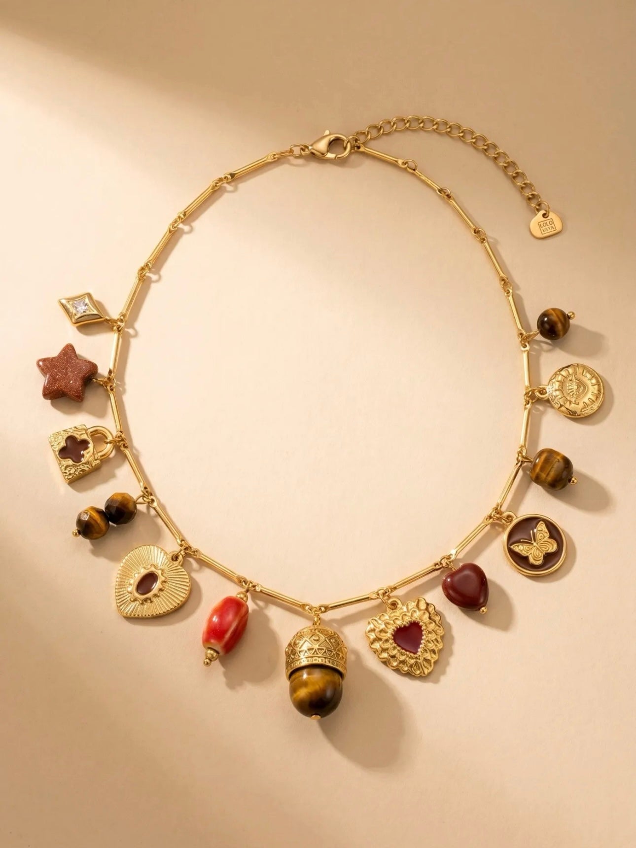 Collier Breloques Œil de Tigre