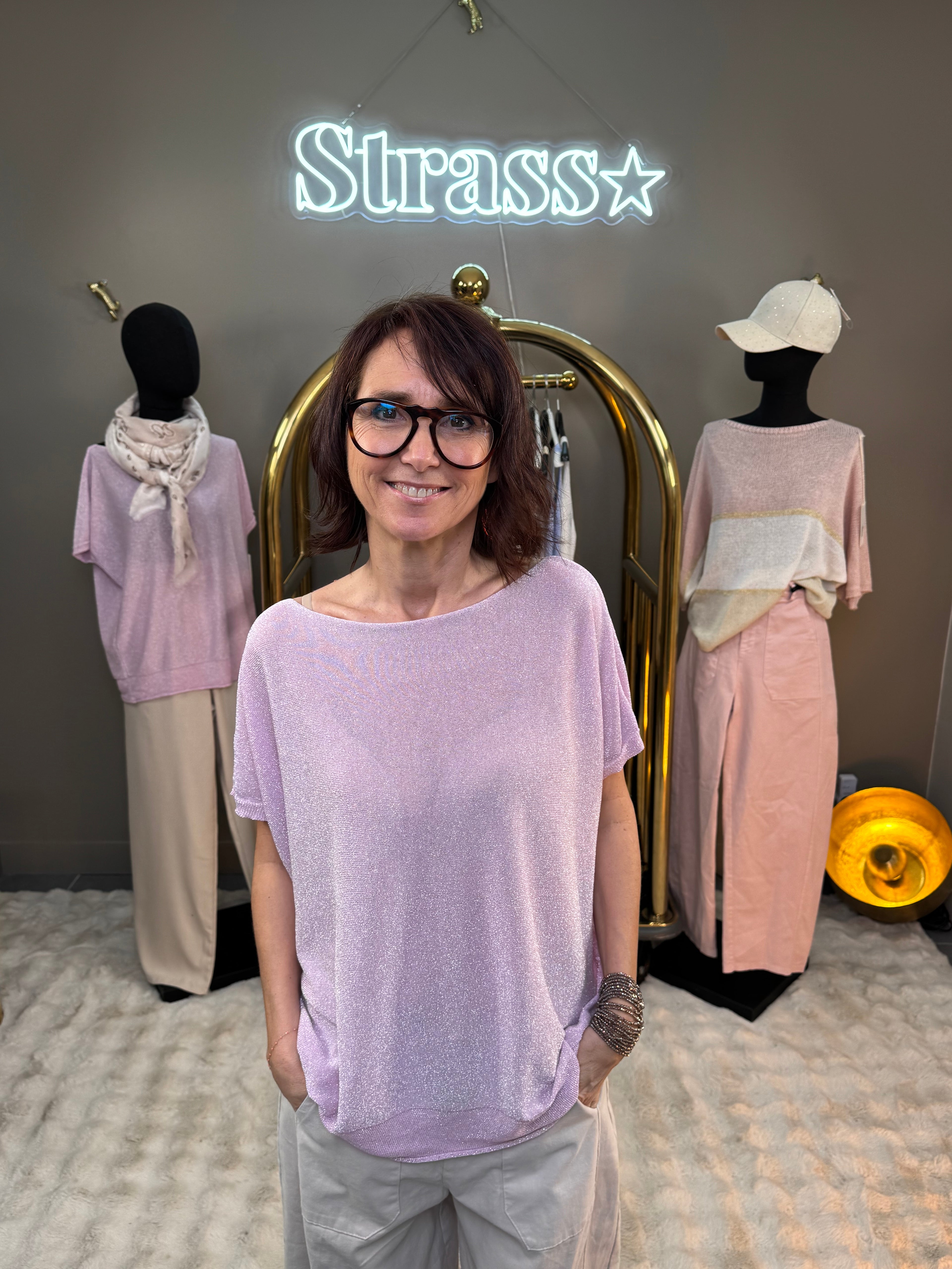 Pull Éblouissant Rose