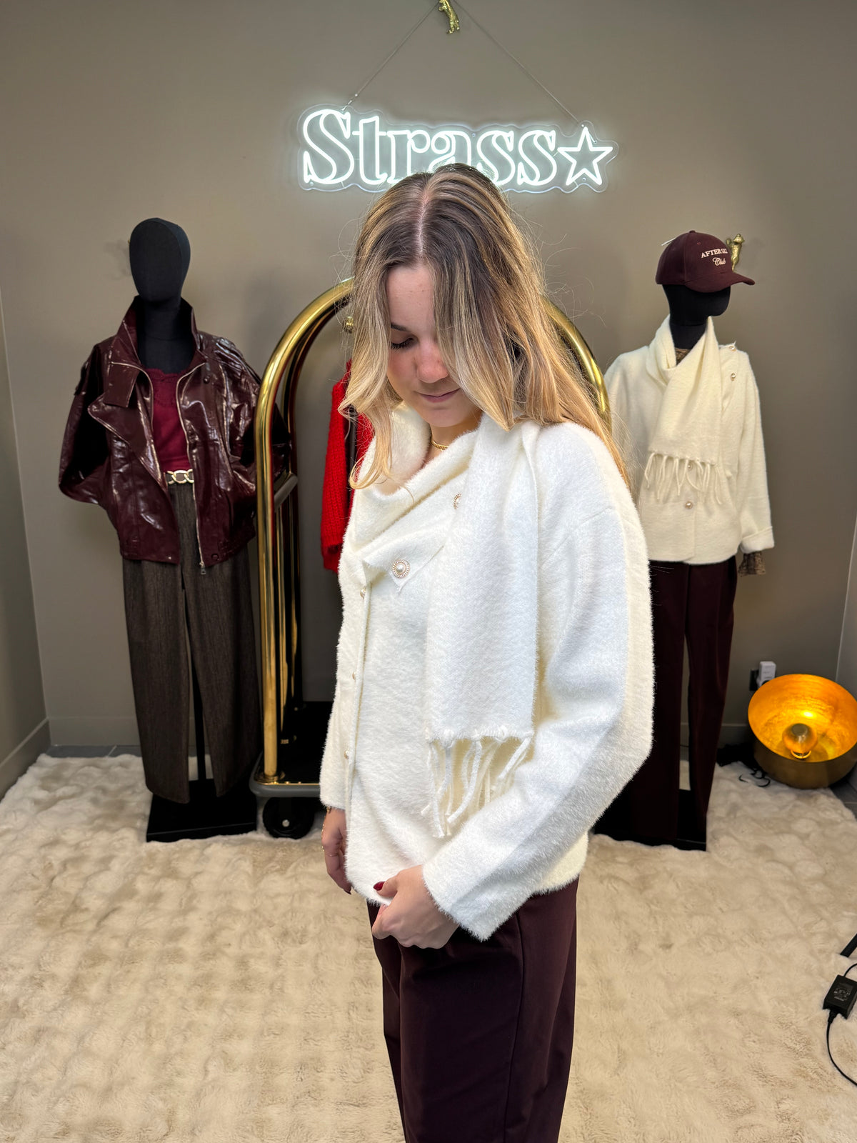 Gilet écharpe blanc