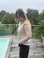 Pull Paillettes beige