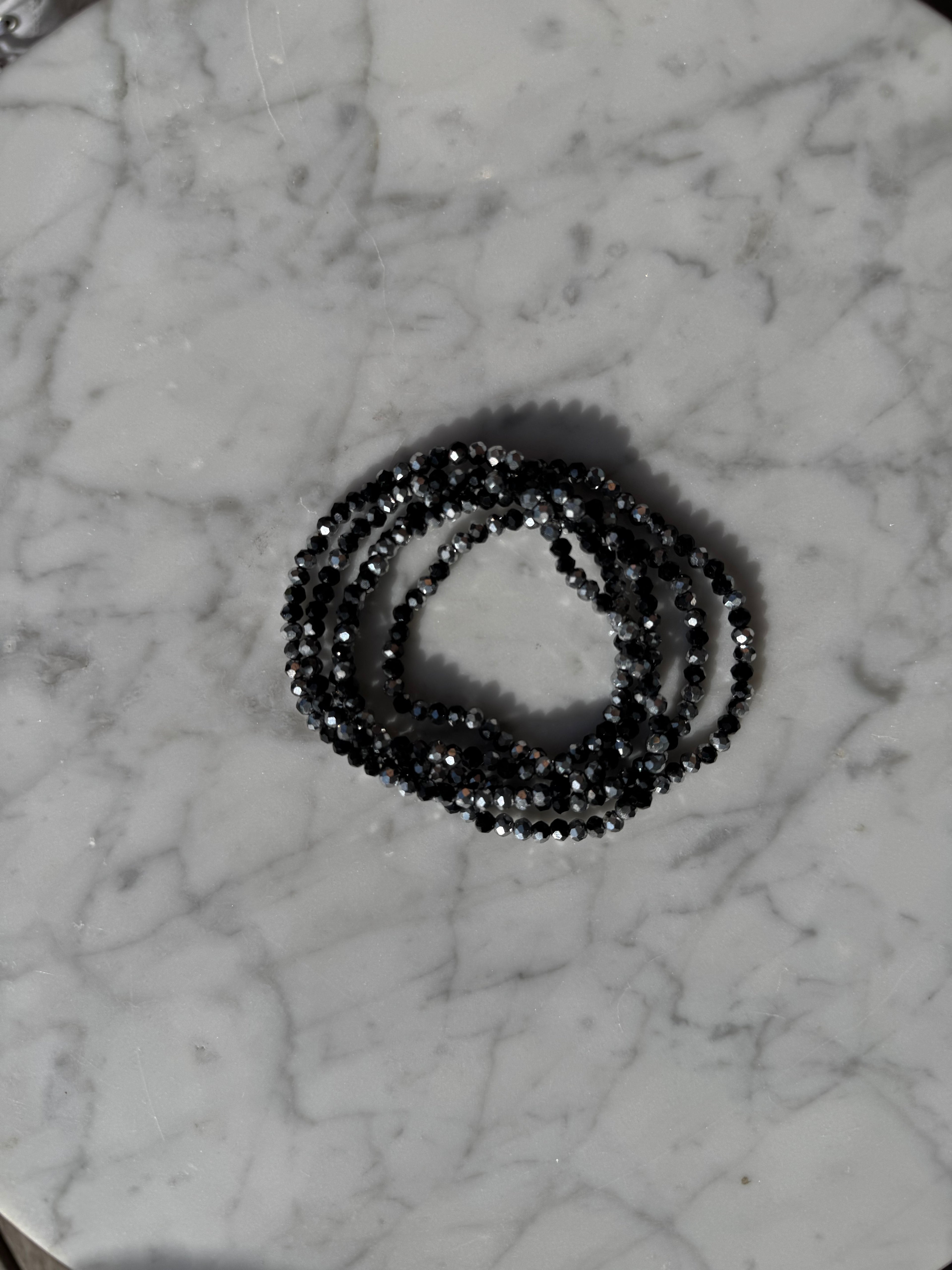Bracelet - Collier cristal Noire et Argent