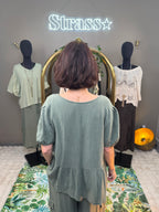 Blouse Nouettes Gaze de Coton Kaki