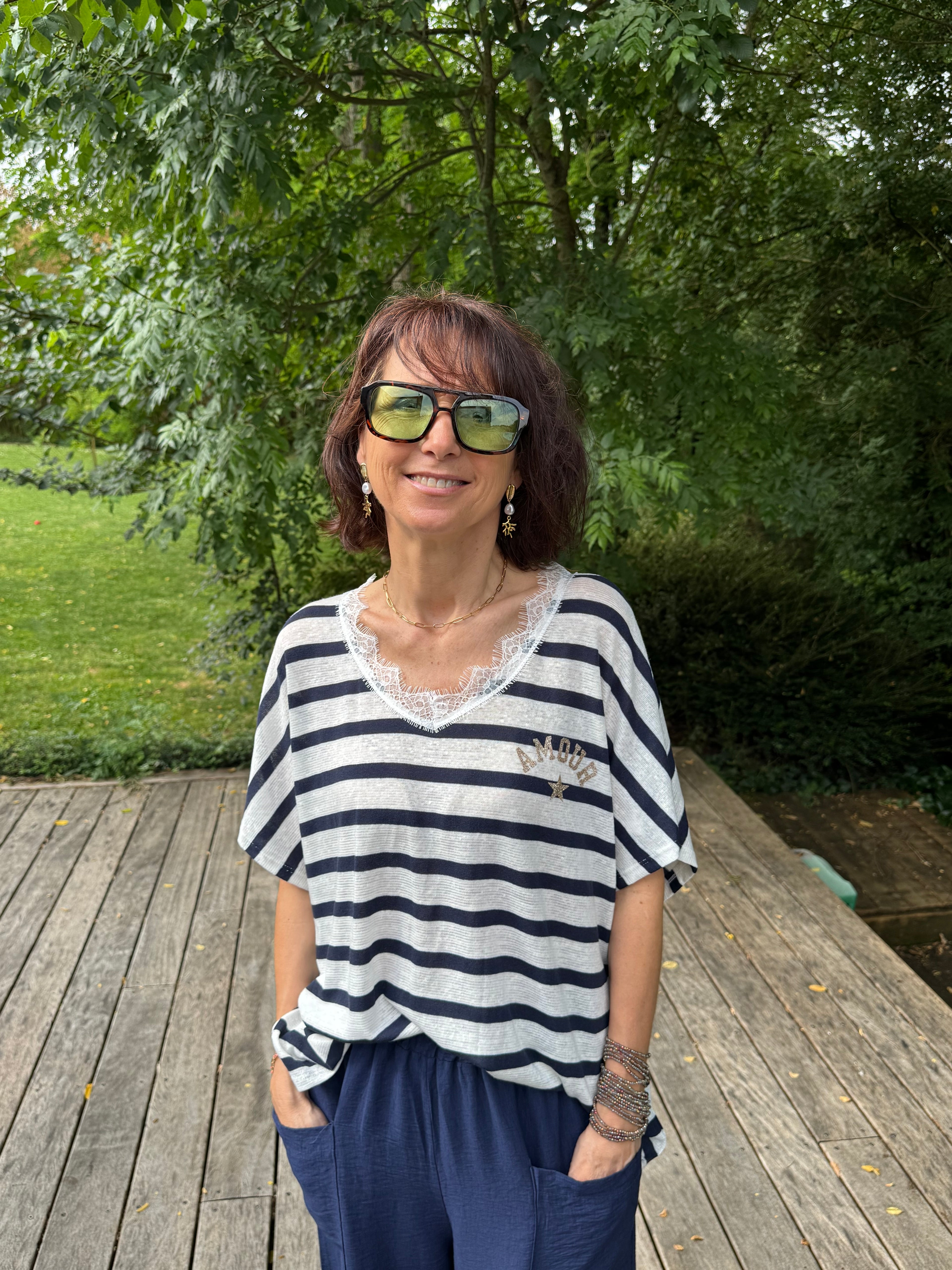 T Shirt Navy Amour Bleu Marine