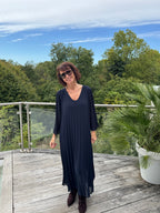 Robe Plissée Divina Bleu Marine