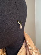 Boucles D’oreilles Ovale pampille Rose