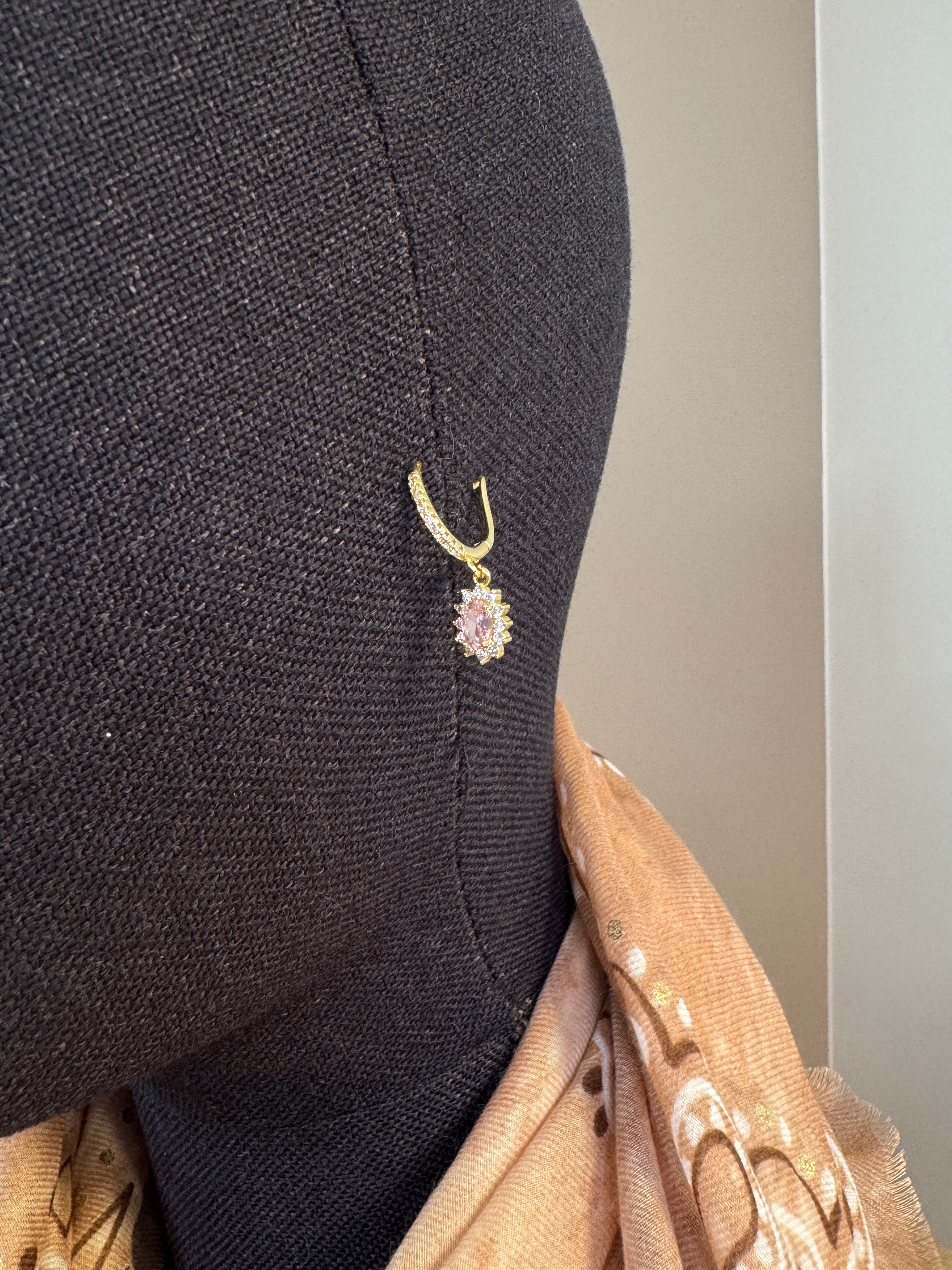 Boucles D’oreilles Ovale pampille Rose