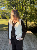 Veste sans manche petit mouton écrue