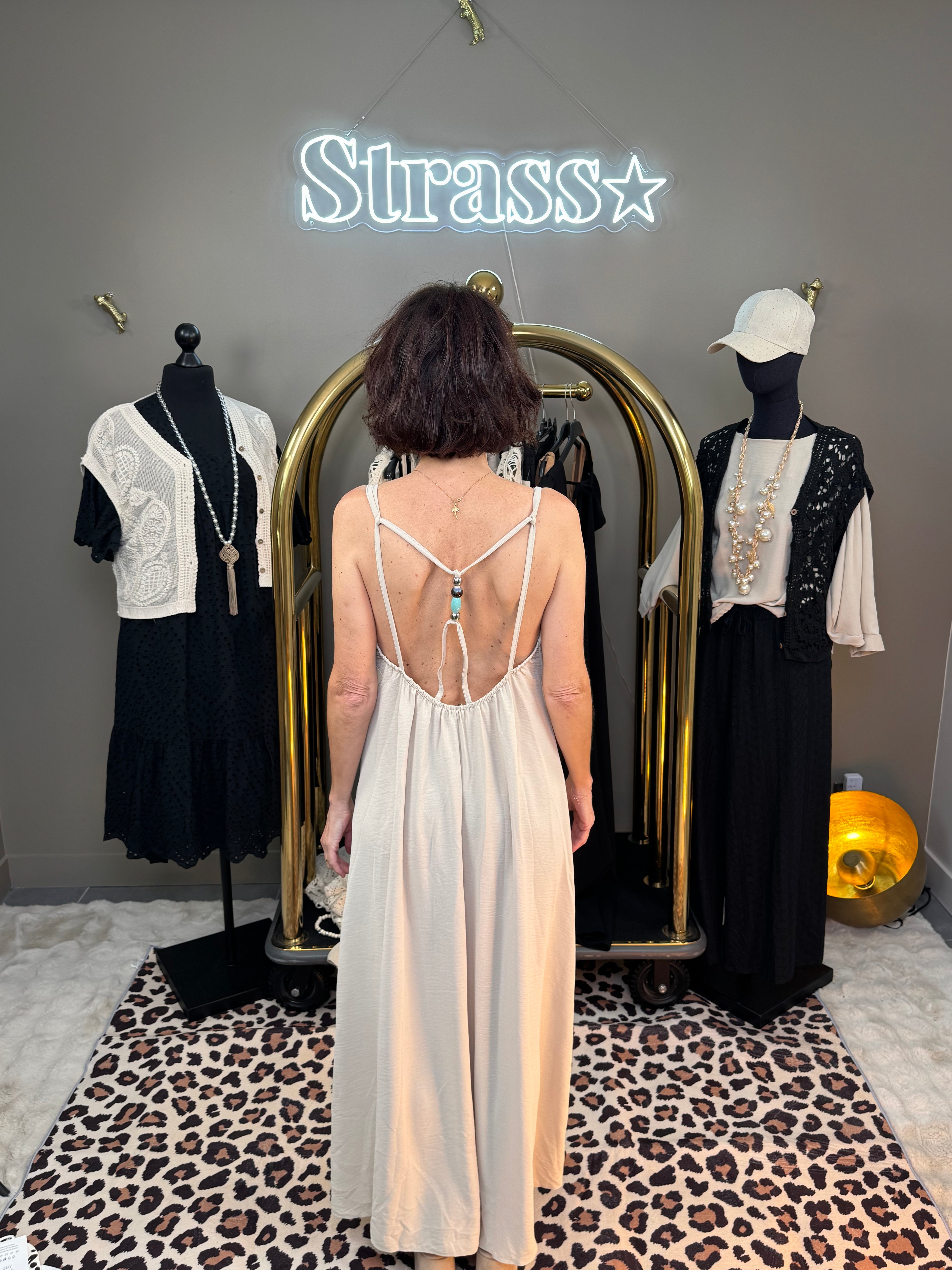 Robe Perles Beige