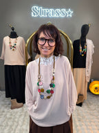 Blouse + Sautoir Leonie Beige