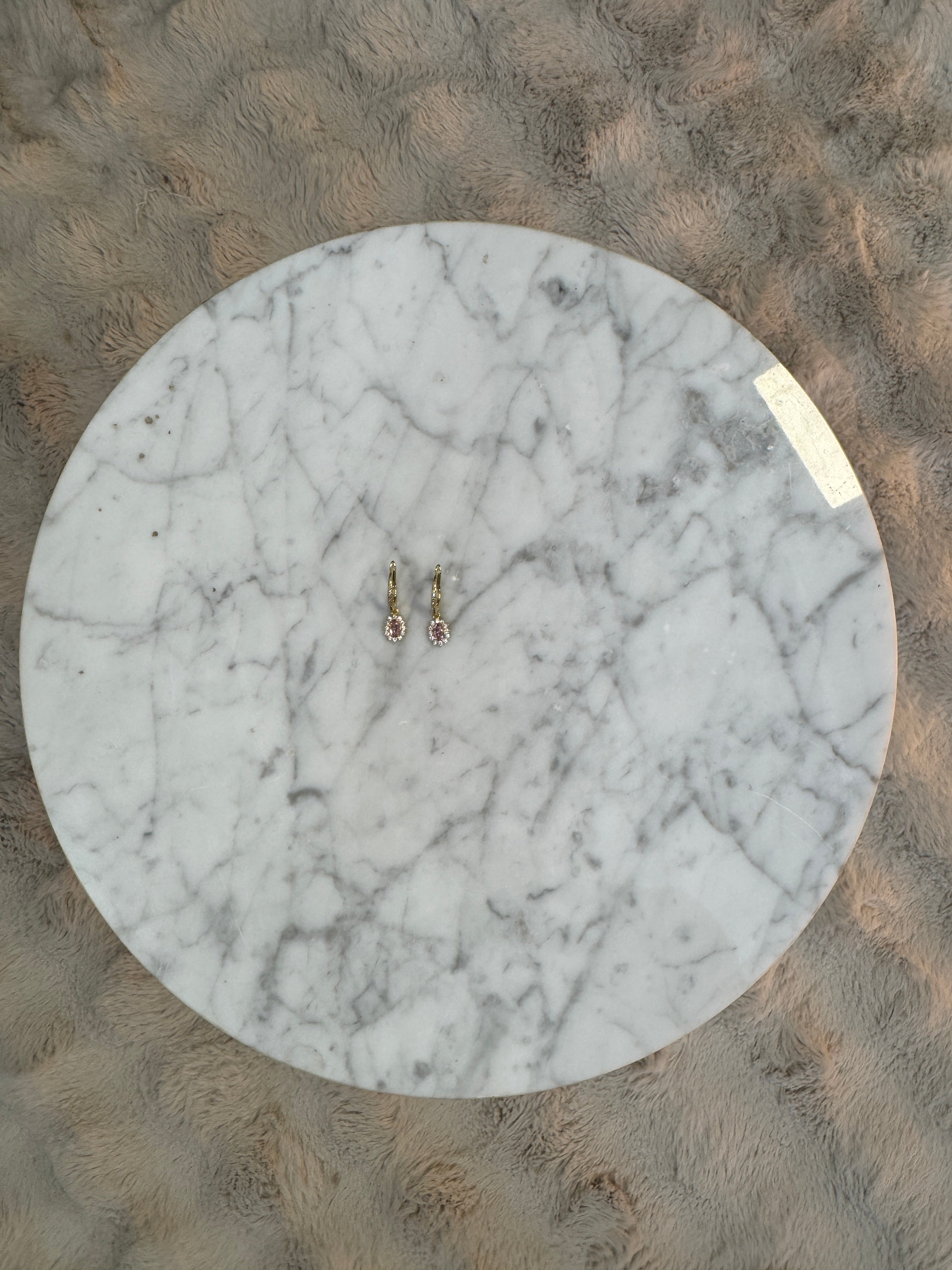 Boucles D’oreilles Ovale pampille Rose