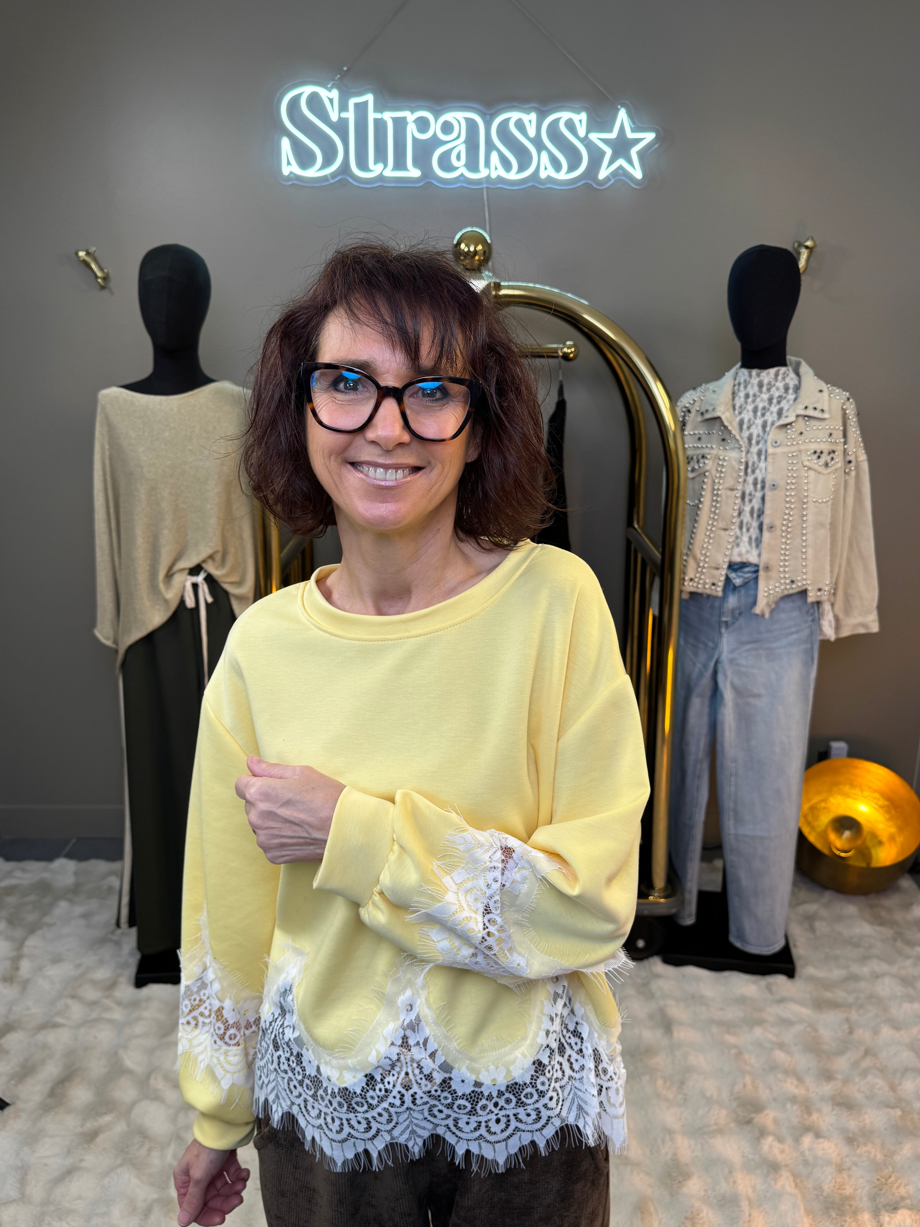 Sweat Dentelle jaune