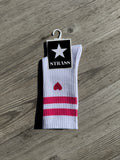 Chaussettes Bandes Cœur Rose